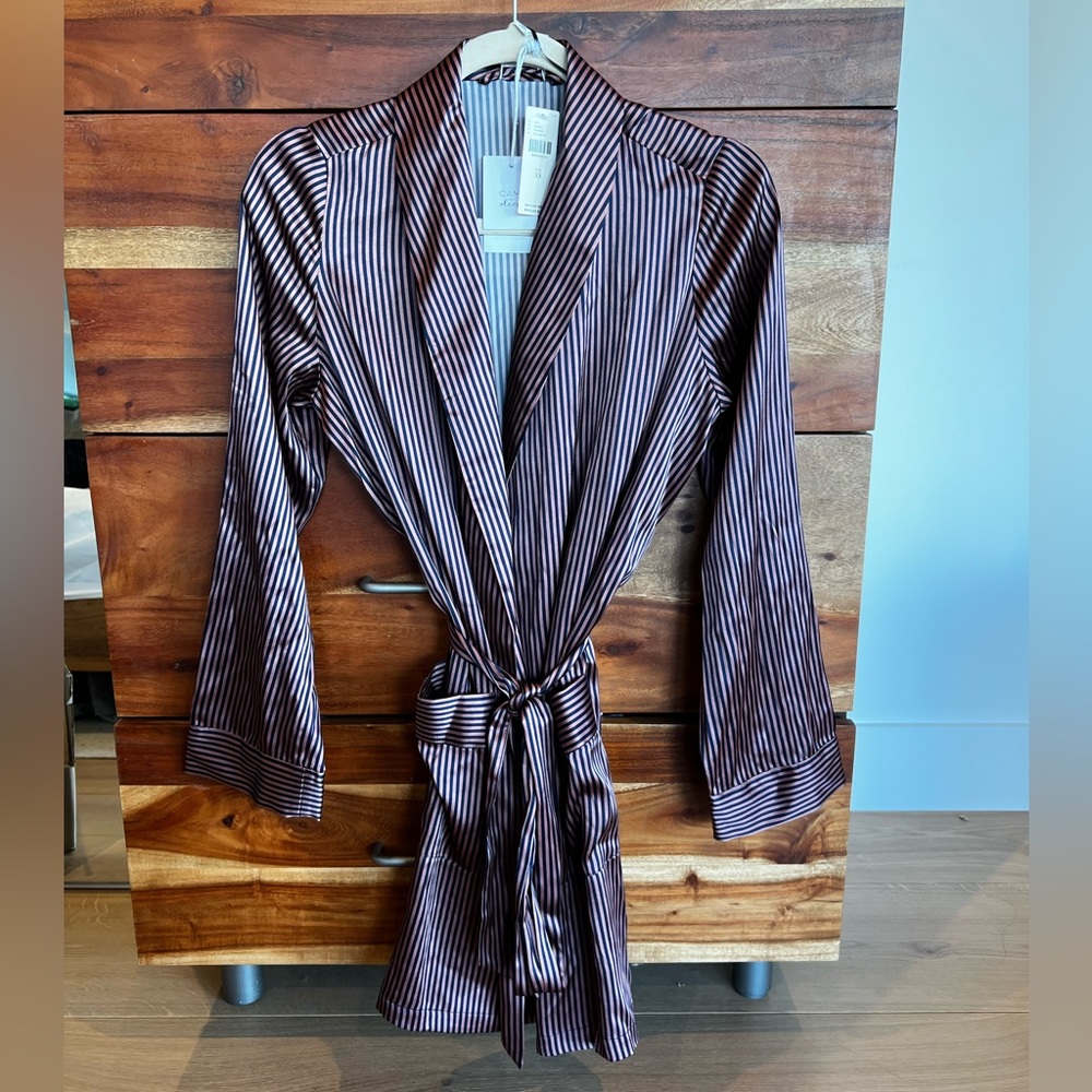 Cami nyc short silk robe brand new with tags